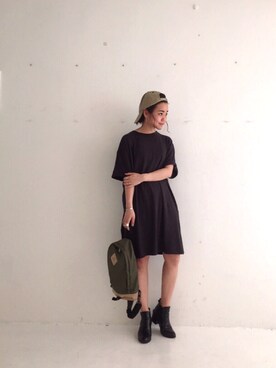 「TODAYFUL（トゥデイフル）のアイテム（バックパック/リュック）」を使った、ERINA  TAMOTSUさん（レディース・153cm）の春コーディネート