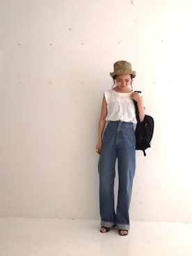 「TODAYFUL（トゥデイフル）のアイテム（バックパック/リュック）」を使った、ERINA  TAMOTSUさん（レディース・153cm）の春コーディネート