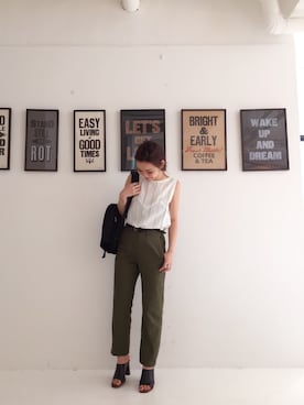 「TODAYFUL（トゥデイフル）のアイテム（バックパック/リュック）」を使った、ERINA  TAMOTSUさん（レディース・153cm）の夏コーディネート