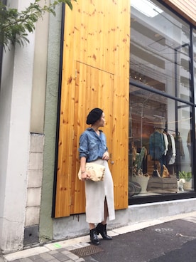 「MATATABI（マタタビ）のアイテム」を使った、ERINA  TAMOTSUさん（レディース・153cm）の秋コーディネート