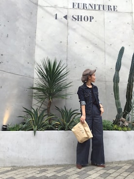 「アイテム（ブーティ）」を使った、ERINA  TAMOTSUさん（レディース・153cm）の秋コーディネート