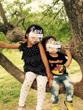 「George.（ジョージ）のアイテム（トップス）」を使った、miin5さん（キッズ・110cm）の夏コーディネート