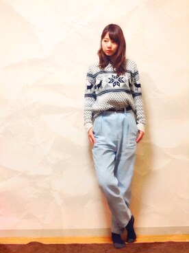 「マムジーンズ」｜わわわさん（レディース・158cm）の冬コーディネート