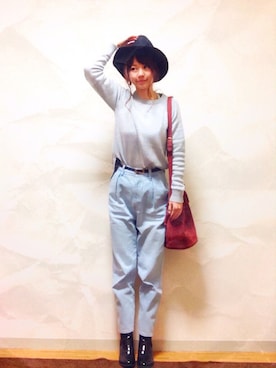 「マムジーンズ」｜わわわさん（レディース・158cm）の冬コーディネート