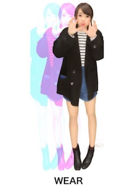 「Pコート」｜「アイテム（腕時計）」を使った、momoさん（レディース・160cm）の冬コーディネート