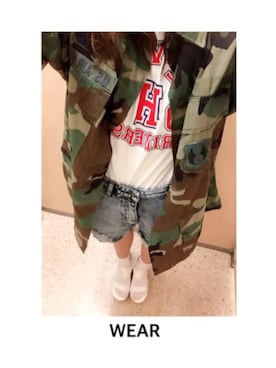 「ウエストイン」｜「アイテム（ミリタリージャケット）」を使った、momoさん（レディース・160cm）の夏コーディネート
