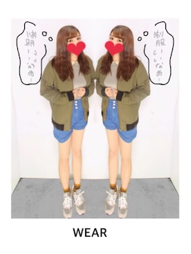 「ウエストイン」｜「アイテム（ミリタリージャケット）」を使った、momoさん（レディース・160cm）の秋コーディネート