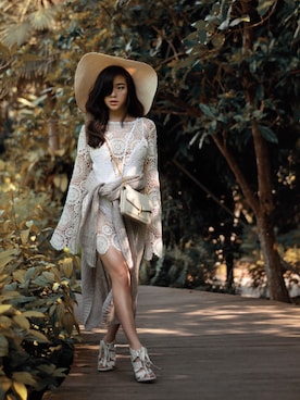 「CHARLES & KEITH（チャールズ & キース）のアイテム（その他）」を使った、CHARLES & KEITHさん（レディース・170cm）の夏コーディネート