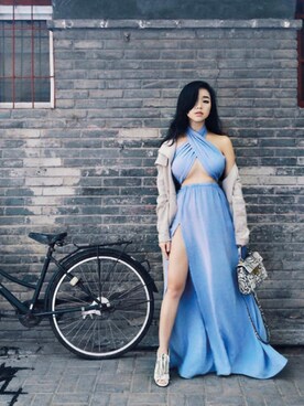 「CHARLES & KEITH（チャールズ & キース）のアイテム（その他）」を使った、CHARLES & KEITHさん（レディース・170cm）の夏コーディネート