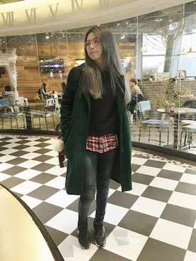 「STARMIMI（スターミミ）のアイテム（ジャケット/アウター）」を使った、mirrorさん（レディース・165cm）の冬コーディネート