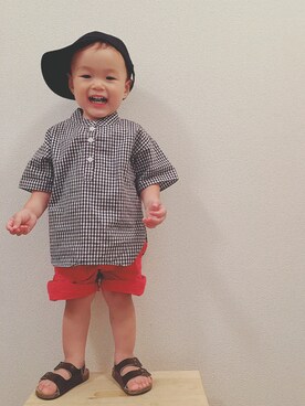 「CORVA（コルヴァ）のアイテム」を使った、pochotaroさん（キッズ・80cm）の夏コーディネート