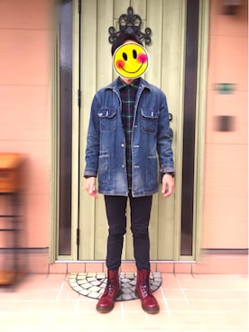 「BLUE WAY（ブルーウェイ）のアイテム（デニムジャケット）」を使った、rinさん（メンズ・175cm）の秋コーディネート