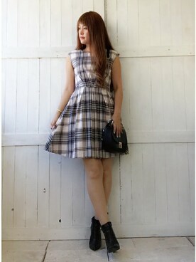 Noela ノエラ の オリジナルチェック柄フィットアンドフレアワンピース ワンピース Wear