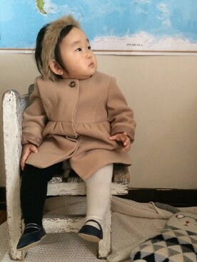 「babygap」｜「アイテム（ダウンジャケット/コート）」を使った、littleさん（キッズ・70cm）の秋コーディネート