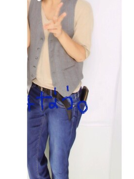 「アイテム（ベスト、シルバー系）」を使った、MIkkyannさん（メンズ・178cm）の春コーディネート