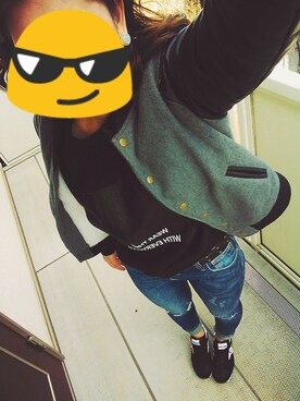 「PAGEBOY（ページボーイ）のアイテム（スタジャン）」を使った、d o iさん（レディース・160cm）の冬コーディネート