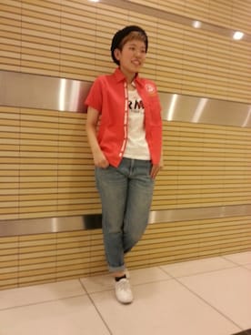 「TYPE BLUE（タイプブルー）のアイテム（Tシャツ/カットソー）」を使った、imaiさん（レディース・157cm）の春コーディネート