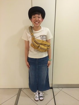 「TYPE BLUE（タイプブルー）のアイテム（スカート）」を使った、imaiさん（レディース・157cm）の夏コーディネート
