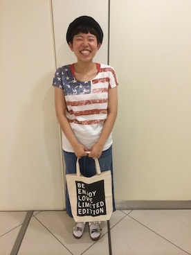 「TYPE BLUE（タイプブルー）のアイテム（スカート）」を使った、imaiさん（レディース・157cm）の夏コーディネート