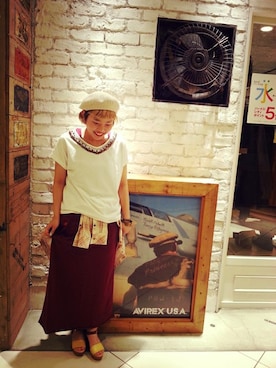 「ウェッジソール」｜「アイテム（ハンチング/ベレー帽）」を使った、imaiさん（レディース・157cm）の春コーディネート