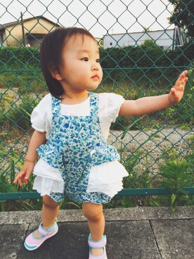「1歳5ヶ月」｜「アイテム（サロペット/オーバーオール）」を使った、emさん（キッズ・70cm）の春コーディネート