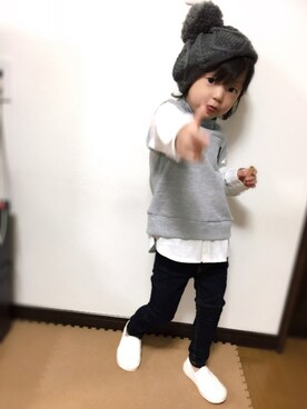「ベレー帽推奨委員会」｜hinataさん（キッズ・100cm）の秋コーディネート