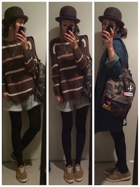 「スウエットパンツ」｜「アイテム（その他アウター）」を使った、asmさん（レディース・161cm）の秋コーディネート