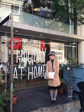 「Casselini（キャセリーニ）のアイテム（ニットキャップ/ビーニー）」を使った、yuuka☺︎さん（レディース・153cm）の秋コーディネート