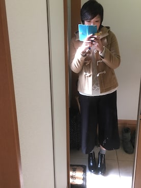 「ランチコーデ」｜「アイテム（ダッフルコート）」を使った、ke1さん（レディース・165cm）の冬コーディネート