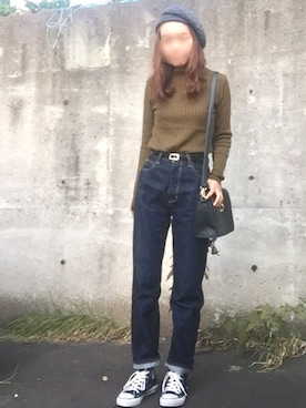 「COMME CA ISM（コムサイズム）のアイテム（ハンチング/ベレー帽）」を使った、花*さん（レディース・160cm）の秋コーディネート