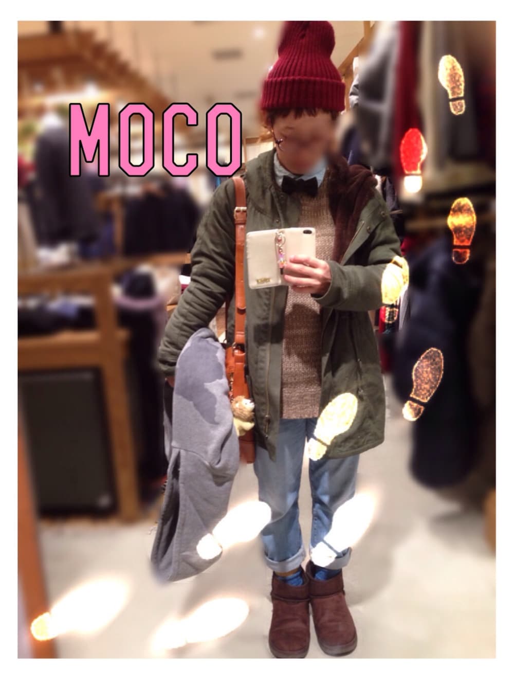 「ciaopanicTYPY、パッツン前髪」｜「CIAOPANICのフードがもさもさしてないから好き（モッズコート、グリーン系）」を使った、もこ.さん（レディース・151cm）の冬コーディネートの1枚目の写真