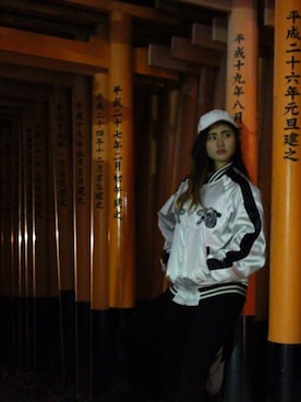 「ELVIRA（エルヴィラ）のアイテム（ブルゾン）」を使った、Reina Sugihara 17さん（レディース・166cm）の冬コーディネート