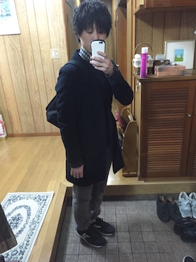 「アイテム（メッセンジャーバッグ）」を使った、ふたごのおとうとさん（メンズ・168cm・20代）の冬コーディネート