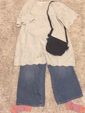 「URBAN RESEARCH Sonny Label（アーバンリサーチサニーレーベル）のアイテム（チュニック）」を使った、nanaさん（レディース・159cm）の夏コーディネート