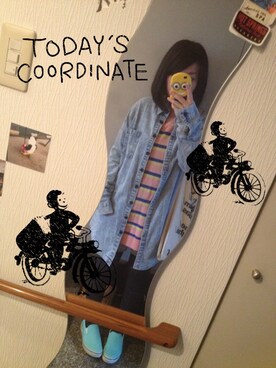 「American Apparel（アメリカンアパレル）のアイテム（ショルダーバッグ、ホワイト系）」を使った、sayaka♫さん（レディース・152cm）の春コーディネート