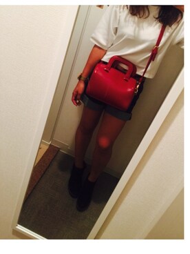 「MINIMUM（ミニマム）のアイテム（ショルダーバッグ）」を使った、A15さん（レディース・155cm）の秋コーディネート