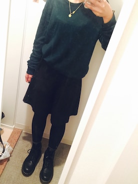「UNIQLO（ユニクロ）のWOMEN ポンチミディスカート（スカート）」を使った、A15さん（レディース・155cm）の秋コーディネート