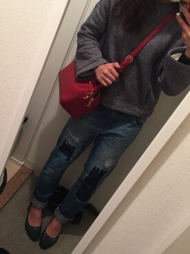 「MINIMUM（ミニマム）のアイテム（ショルダーバッグ）」を使った、A15さん（レディース・155cm）の冬コーディネート