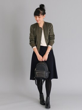 「URBAN RESEARCH ROSSO WOMEN（アーバンリサーチ　ロッソ）のアイテム（MA-1）」を使った、☆シルビ☆さん（レディース・168cm）の秋コーディネート