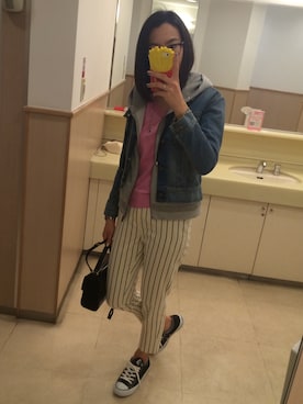 「Lee（リー）のアイテム（その他アウター）」を使った、ありんこさん（レディース・170cm）の春コーディネート