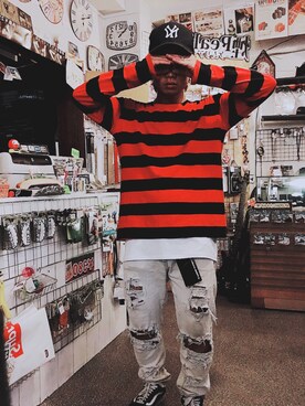 「アイテム（デニムパンツ、シルバー系）」を使った、Americandogsさん（メンズ・162cm）の秋コーディネート