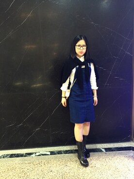 「PRADA（プラダ）のアイテム（ノーカラージャケット）」を使った、Iwana Wanさん（レディース・153cm）の春コーディネート