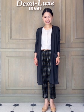 「カシミヤ」｜「アイテム（トップス）」を使った、Horinoさん（レディース・162cm）の夏コーディネート