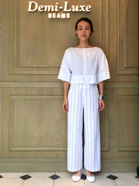 「アイテム（アクセサリー、グリーン系）」を使った、Horinoさん（レディース・162cm）の夏コーディネート