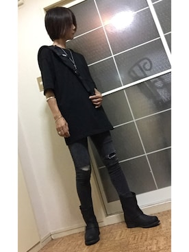 「patagonia（パタゴニア）のアイテム（ボディバッグ/ウエストポーチ、ブラック系）」を使った、ミイさん（レディース・158cm）の秋コーディネート