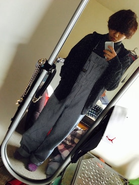 「アイテム（サロペット/オーバーオール）」を使った、ぽけさん（メンズ・165cm・10代）の冬コーディネート