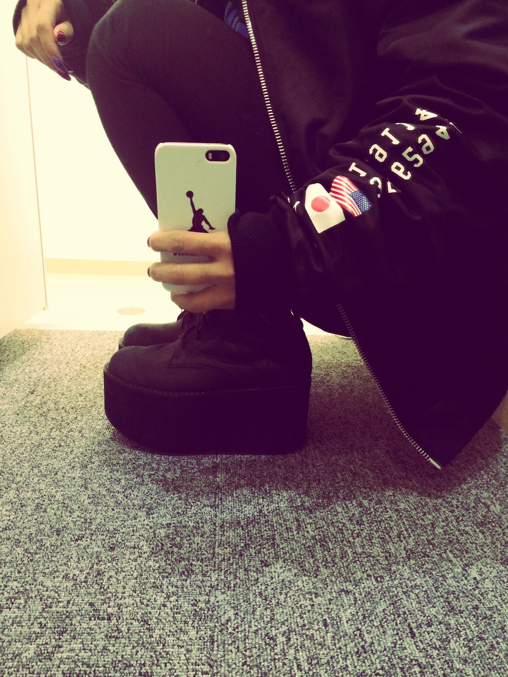 「JEFFREY CAMPBELL、厚底、boots」｜「Jeffrey Campbellのアイテム（ブーツ、ブラック系）」を使った、mayumayuさん（レディース・149cm）の冬コーディネートの1枚目の写真