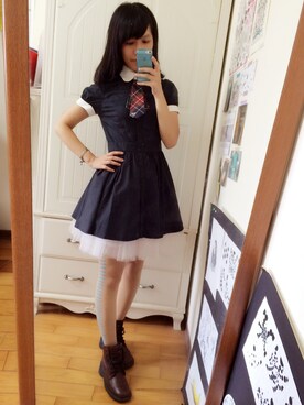 「アイテム（ブーティ）」を使った、1Fさん（レディース・164cm・10代）の夏コーディネート
