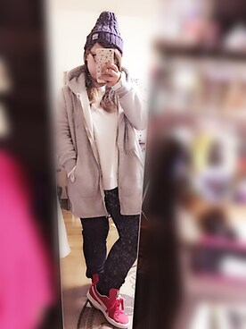 「OLD NAVY（オールドネイビー）のアイテム（スウェット、ホワイト系）」を使った、GUPPYさん（レディース・155cm）の秋コーディネート