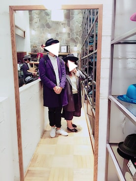 「OVERRIDE（オーバーライド）のアイテム（ハット、ブラック系）」を使った、GUPPYさん（レディース・155cm）の秋コーディネート